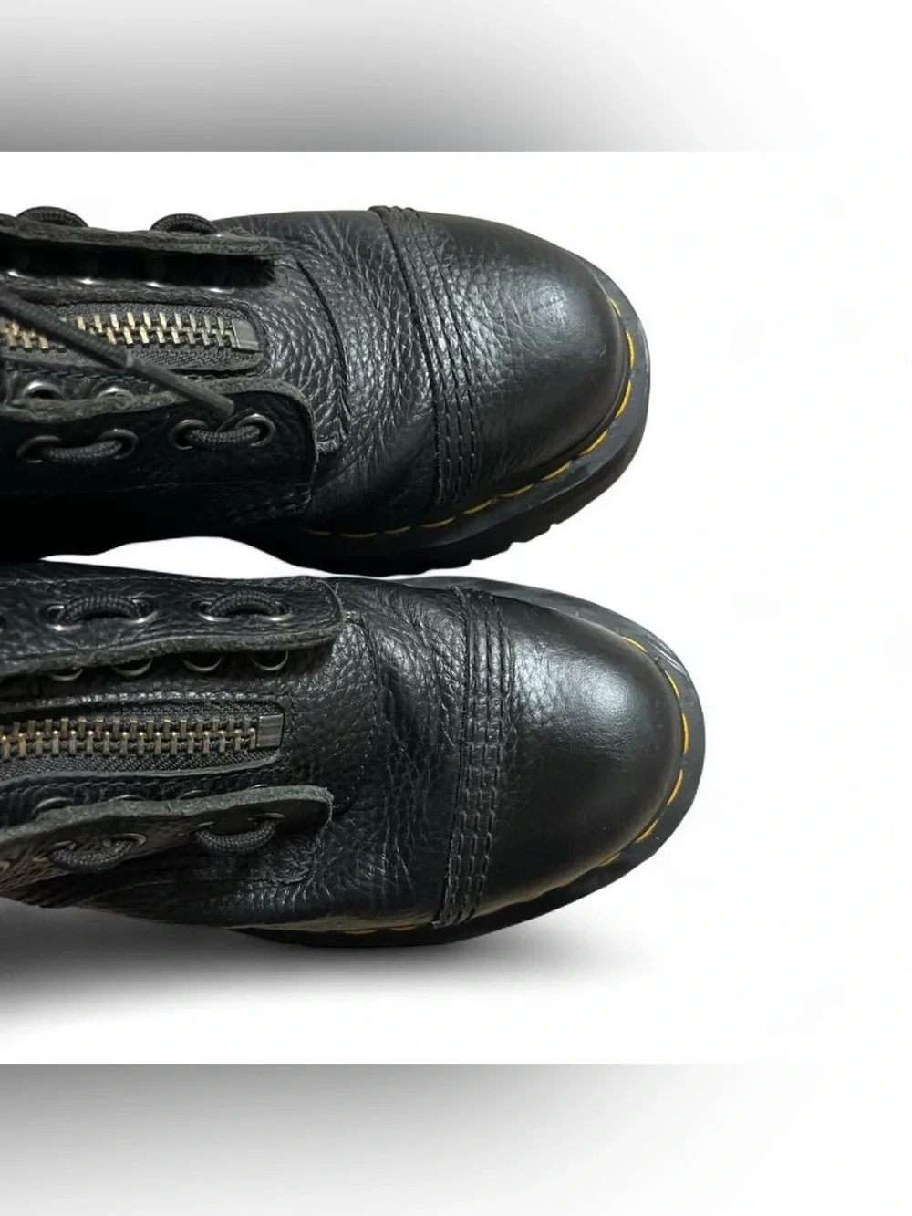 Dr. Martens Sinclair Leather Platform Lace-Up Boots with Zipper Pull